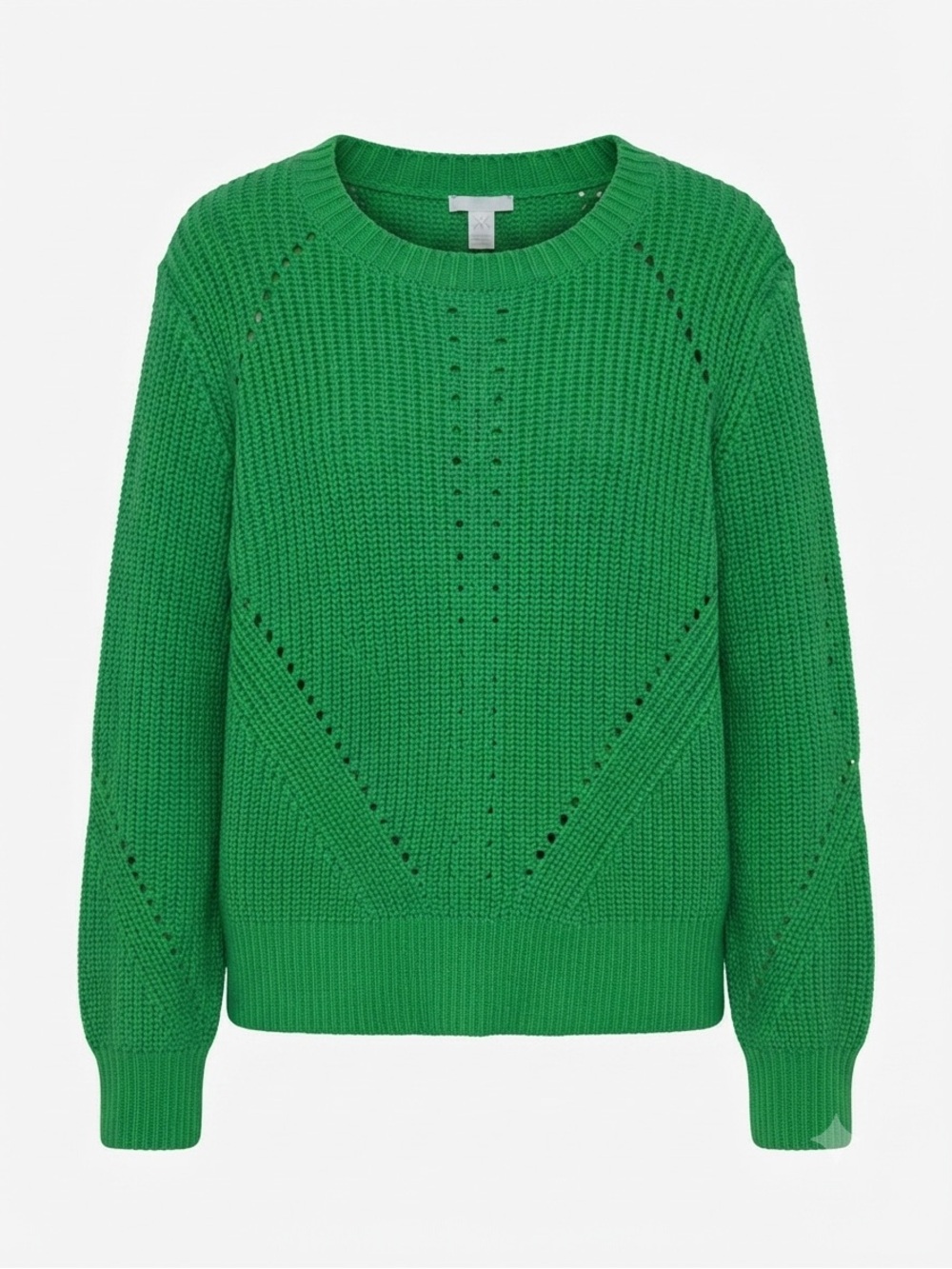 H&M Sweater Women Large Green Heavy Knit Pullover